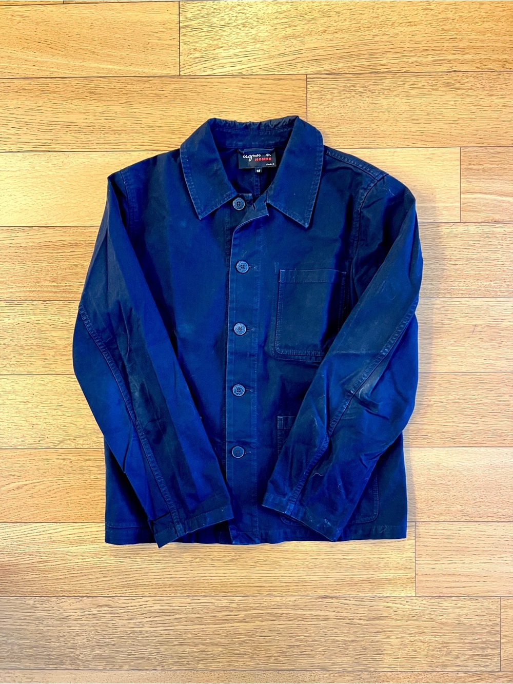 Agnes B. Navy Blue Button-Up Jacket